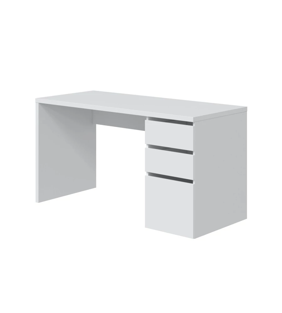 SCRIVANIA "STYLUS" BIANCO ARTICO 2 CASSETTI E 1 ANTA, 74X138X60 CM